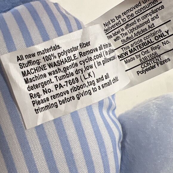 North American Bear Co 9” Rattle Flatopotamus Blue Hippo Plush 1992 NEW with TAG - Picture 7 of 7